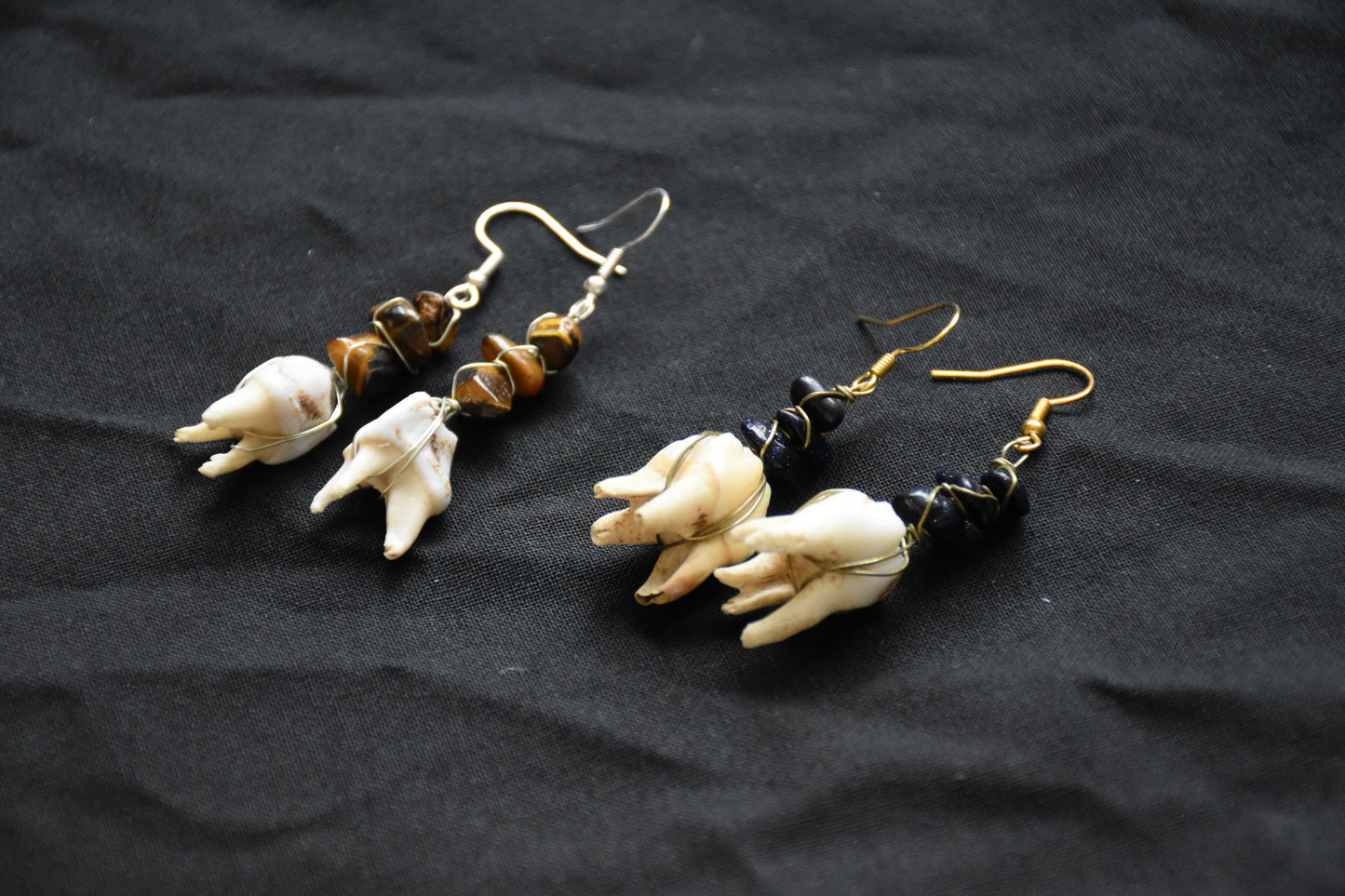 Crystal teeth earrings