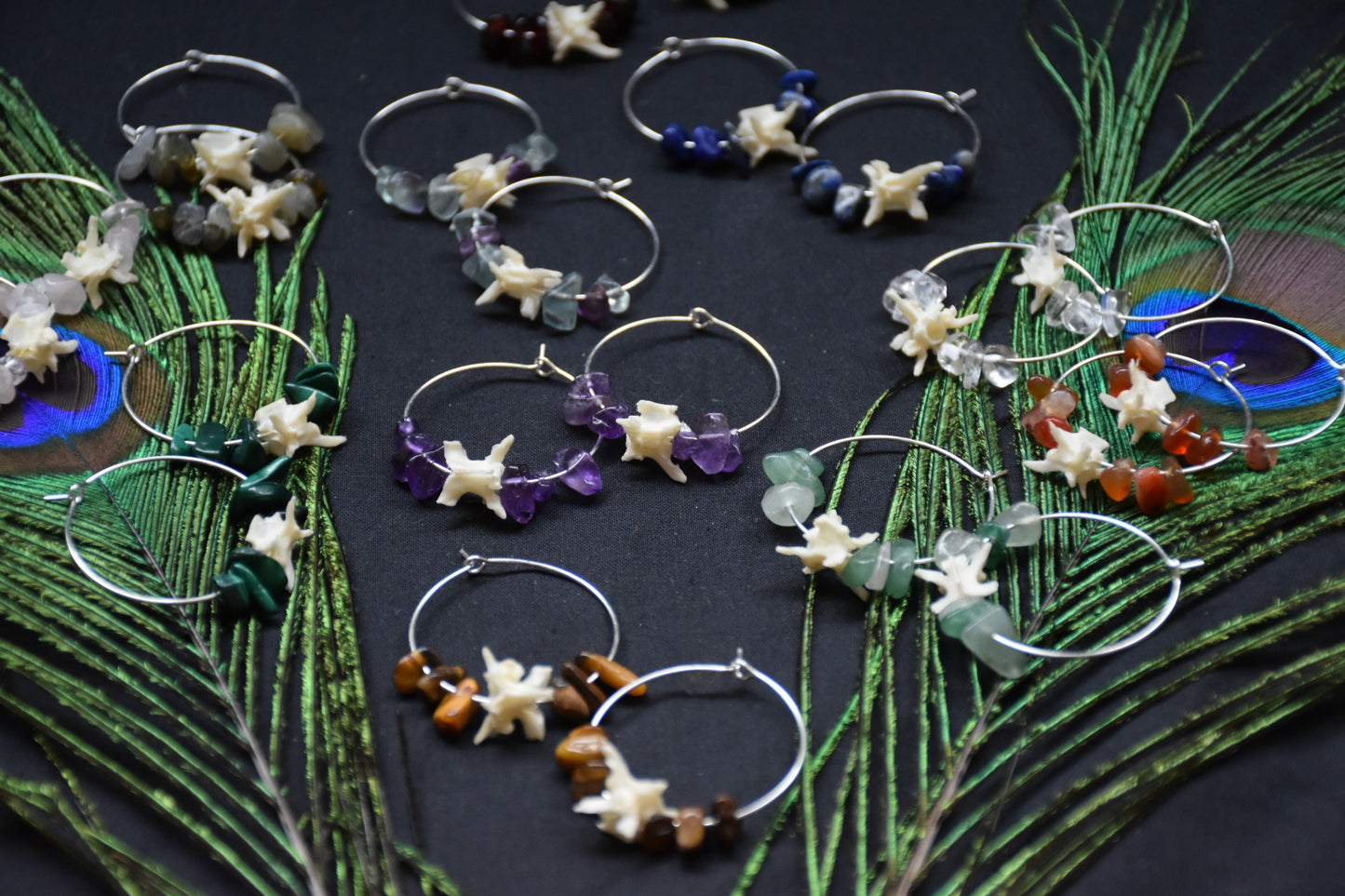 Snake vertebrae hoop earrings