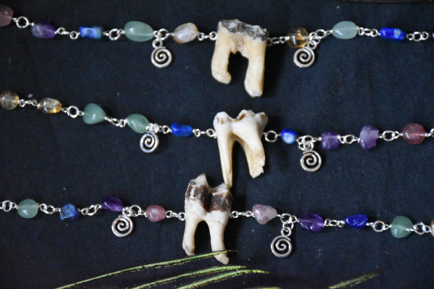 Rainbow crystal tooth bracelet