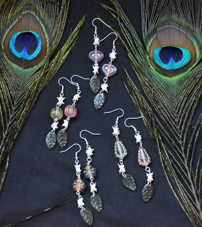 Whimsical snake earrings