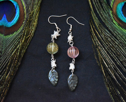 Whimsical snake earrings