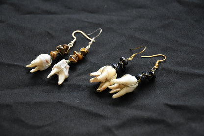 Crystal teeth earrings