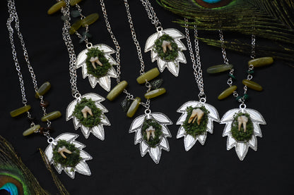 Mossy tooth necklaces