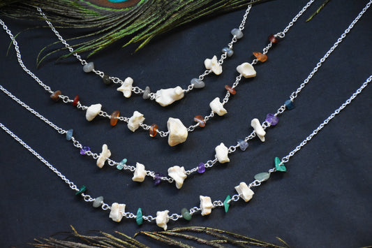 Badger bone bead necklace