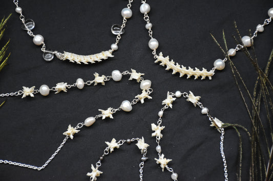 Snake pearl necklaces