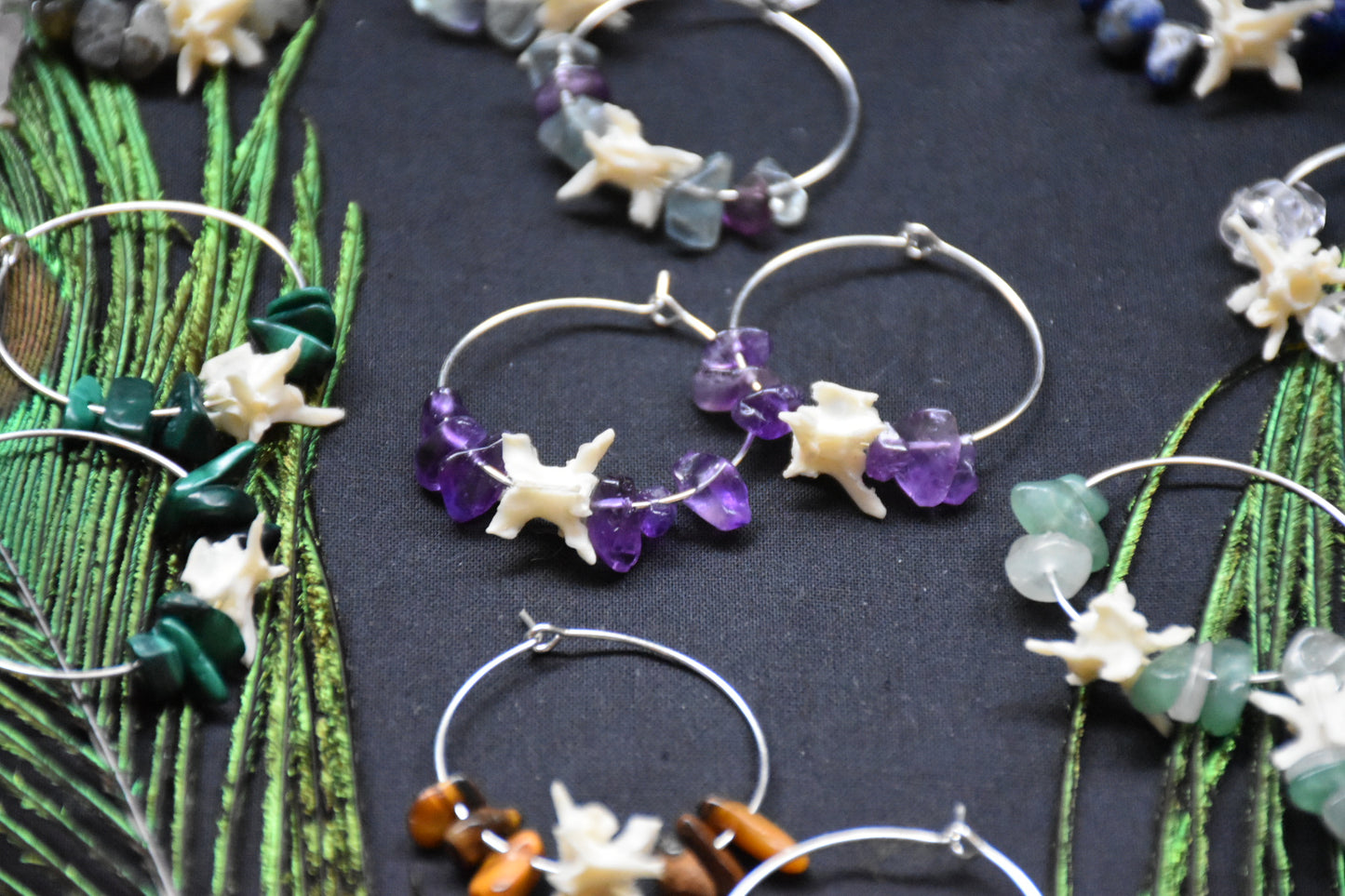 Snake vertebrae hoop earrings