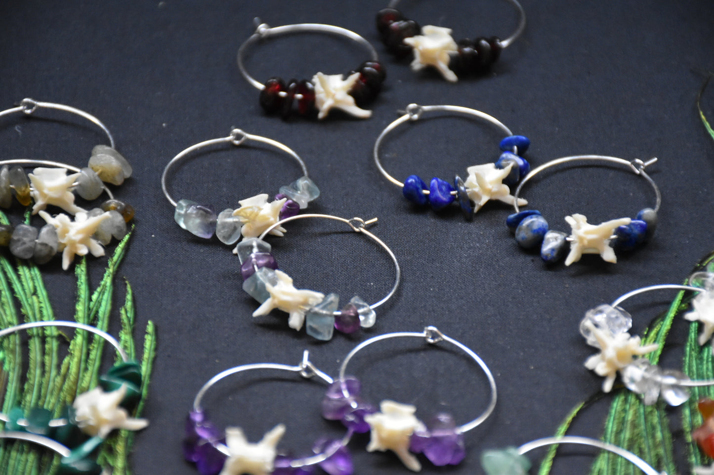 Snake vertebrae hoop earrings