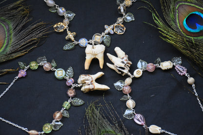 Elk teeth bead necklaces
