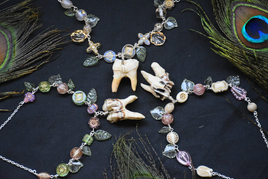Elk teeth bead necklaces