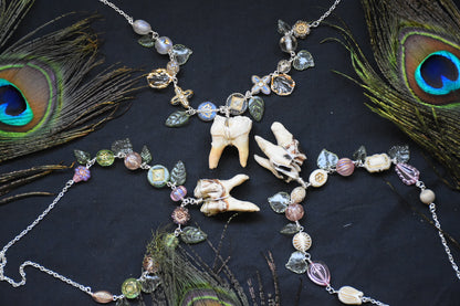 Elk teeth bead necklaces