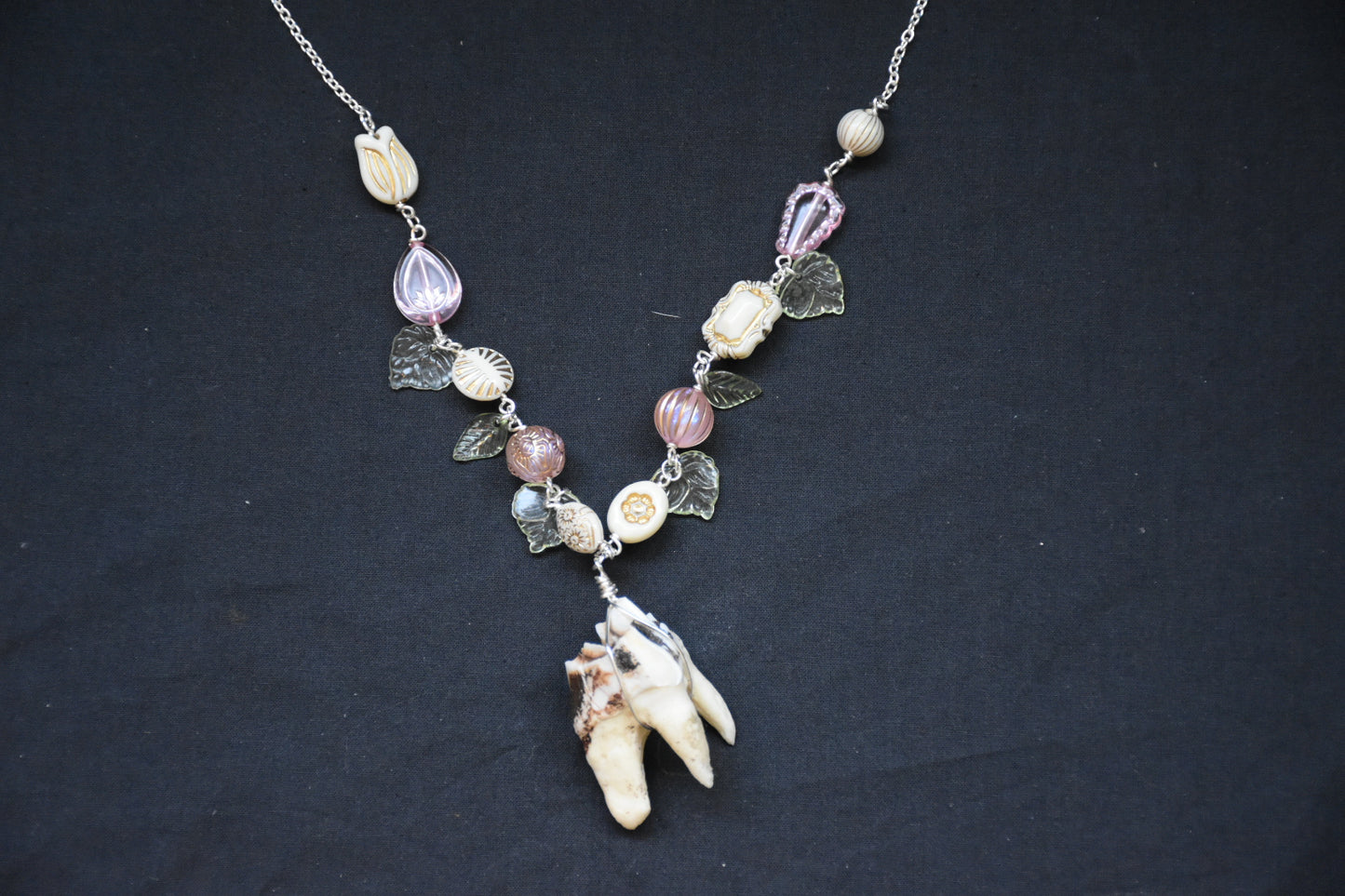 Elk teeth bead necklaces