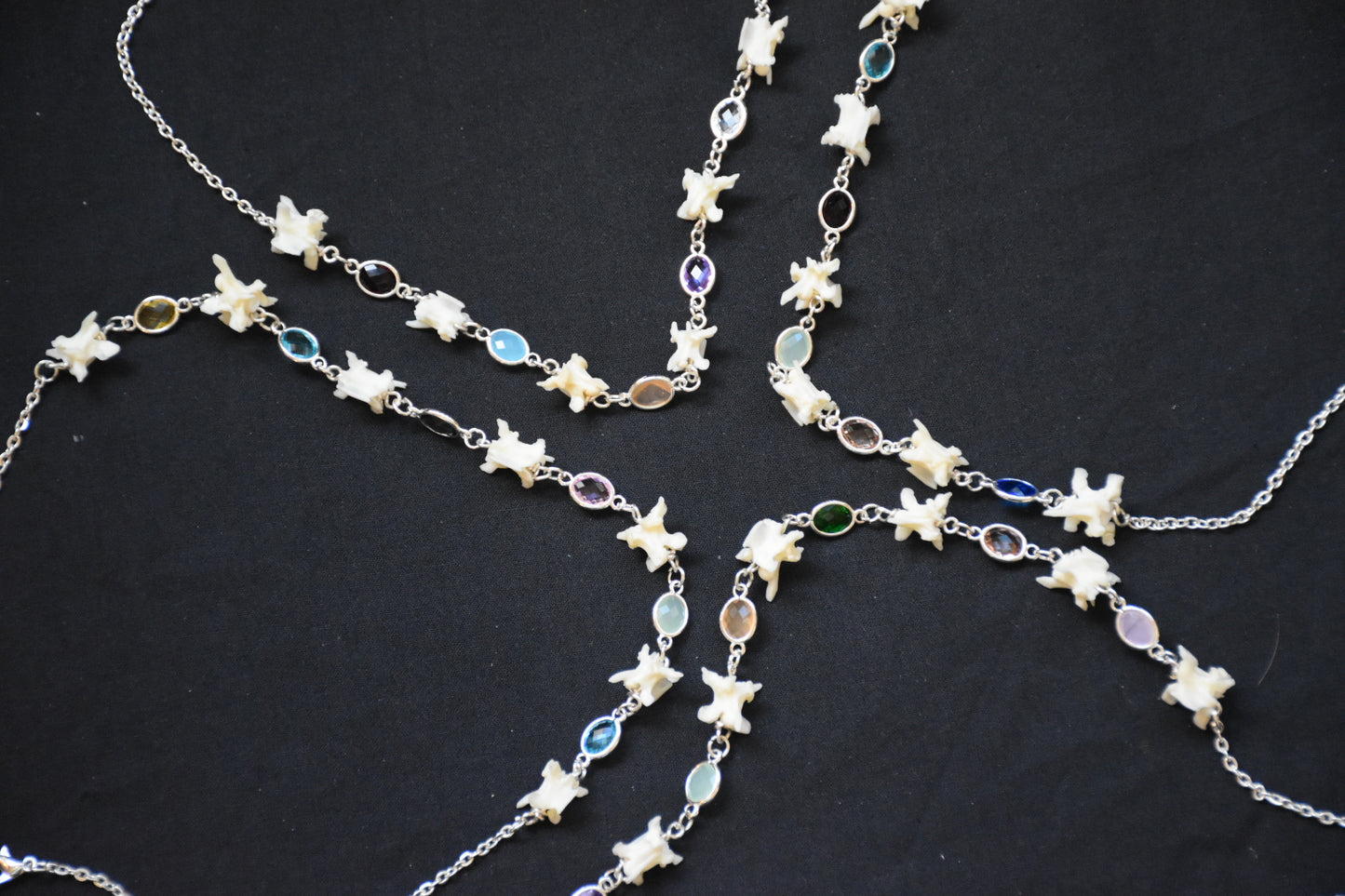 Snake glass bead necklace