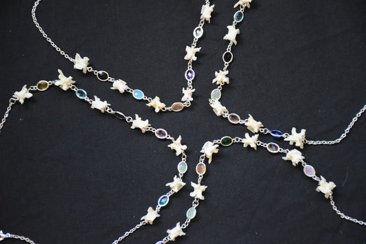 Snake glass bead necklace