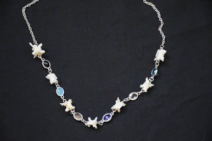 Snake glass bead necklace