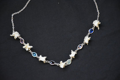 Snake glass bead necklace