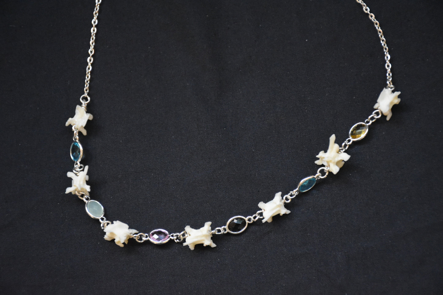 Snake glass bead necklace