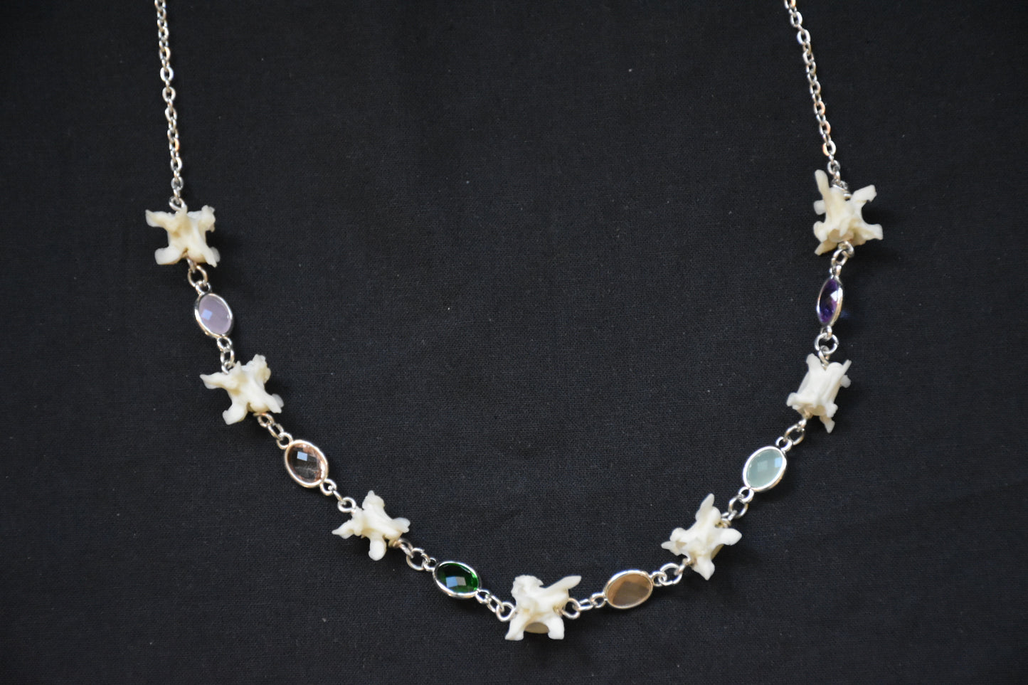 Snake glass bead necklace