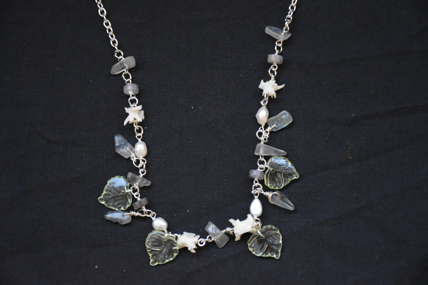 Leafy labradorite snake vertebrea jewelry