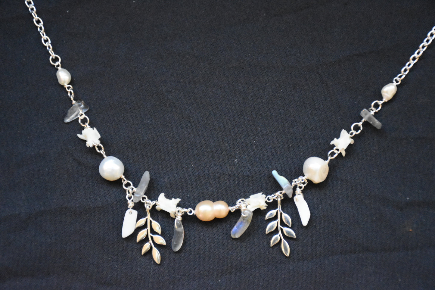 Leafy labradorite snake vertebrea jewelry
