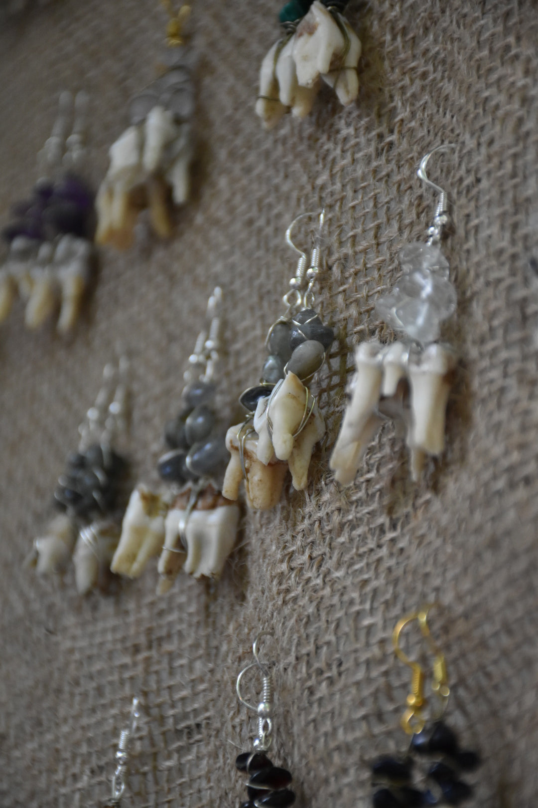 Crystal teeth earrings