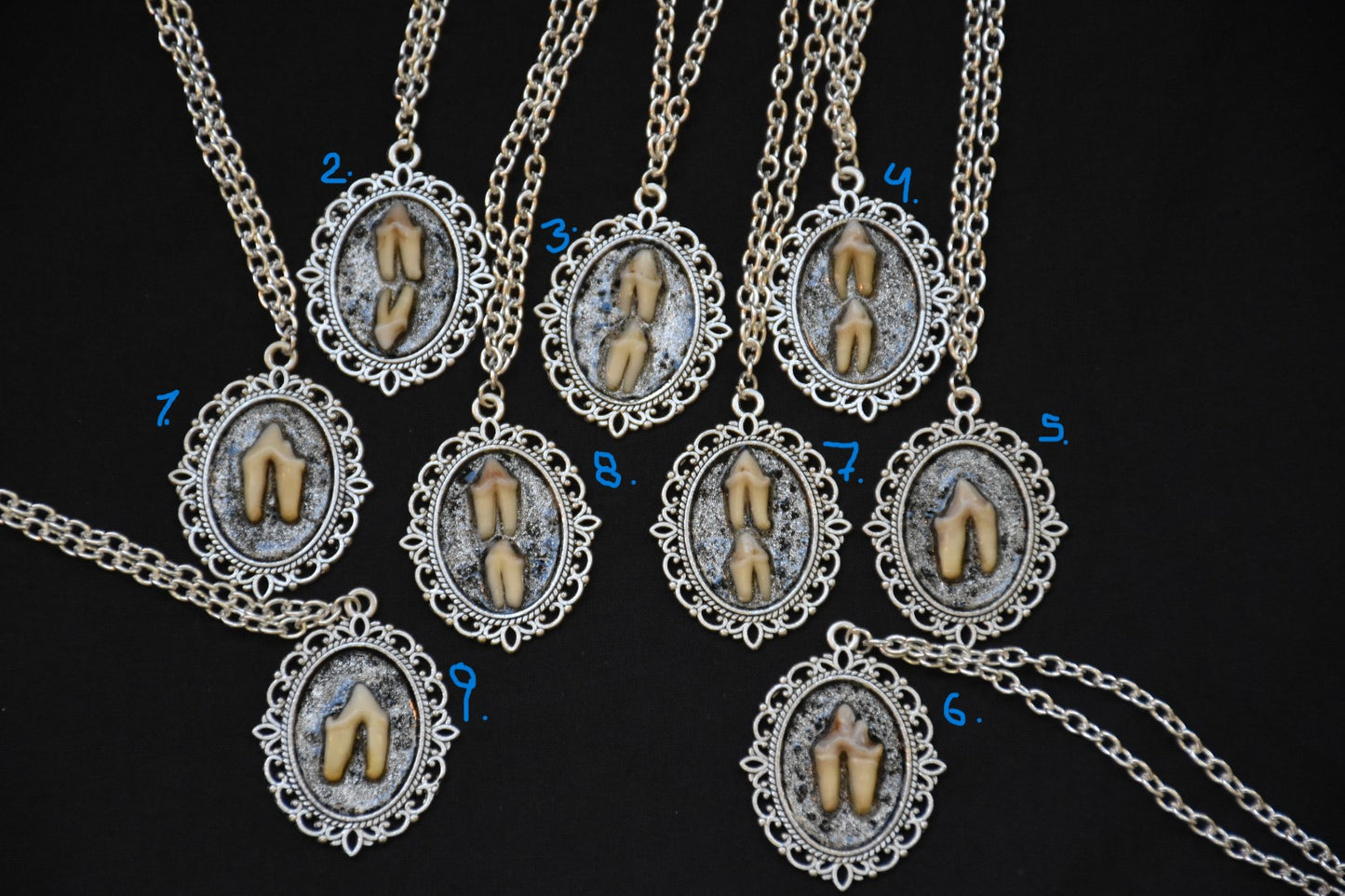 Fox teeth charm necklaces