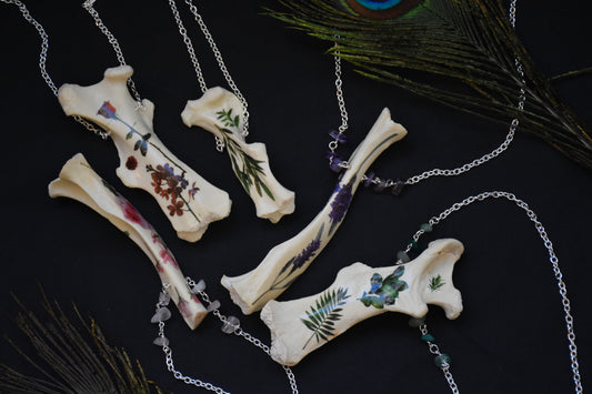 Flower bones necklaces