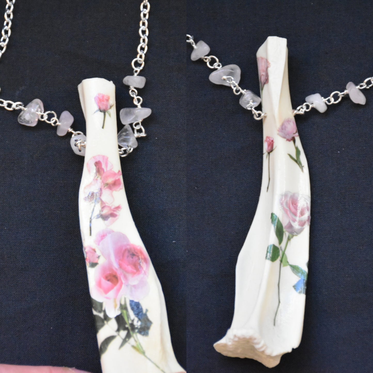 Flower bones necklaces