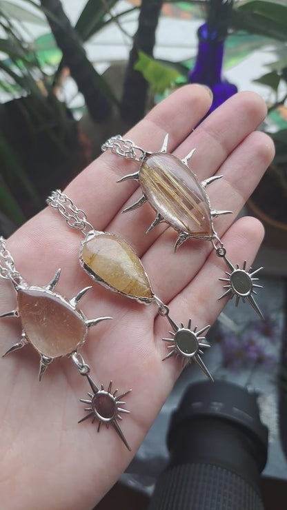 Spikey quartz necklaces
