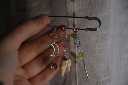 Safety pin tooth charms