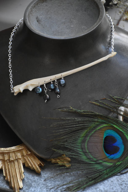 fox bone pearl necklace