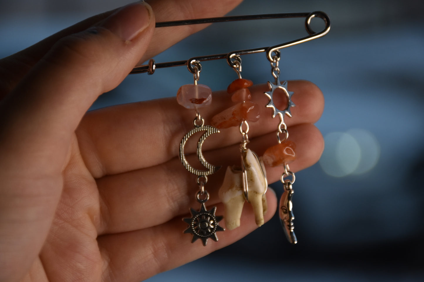 Safety pin tooth charms