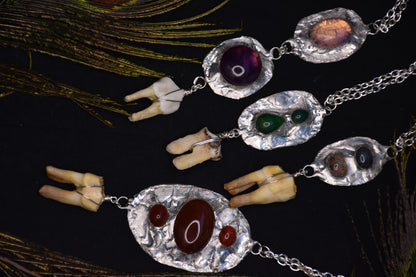 Crystal tooth necklaces