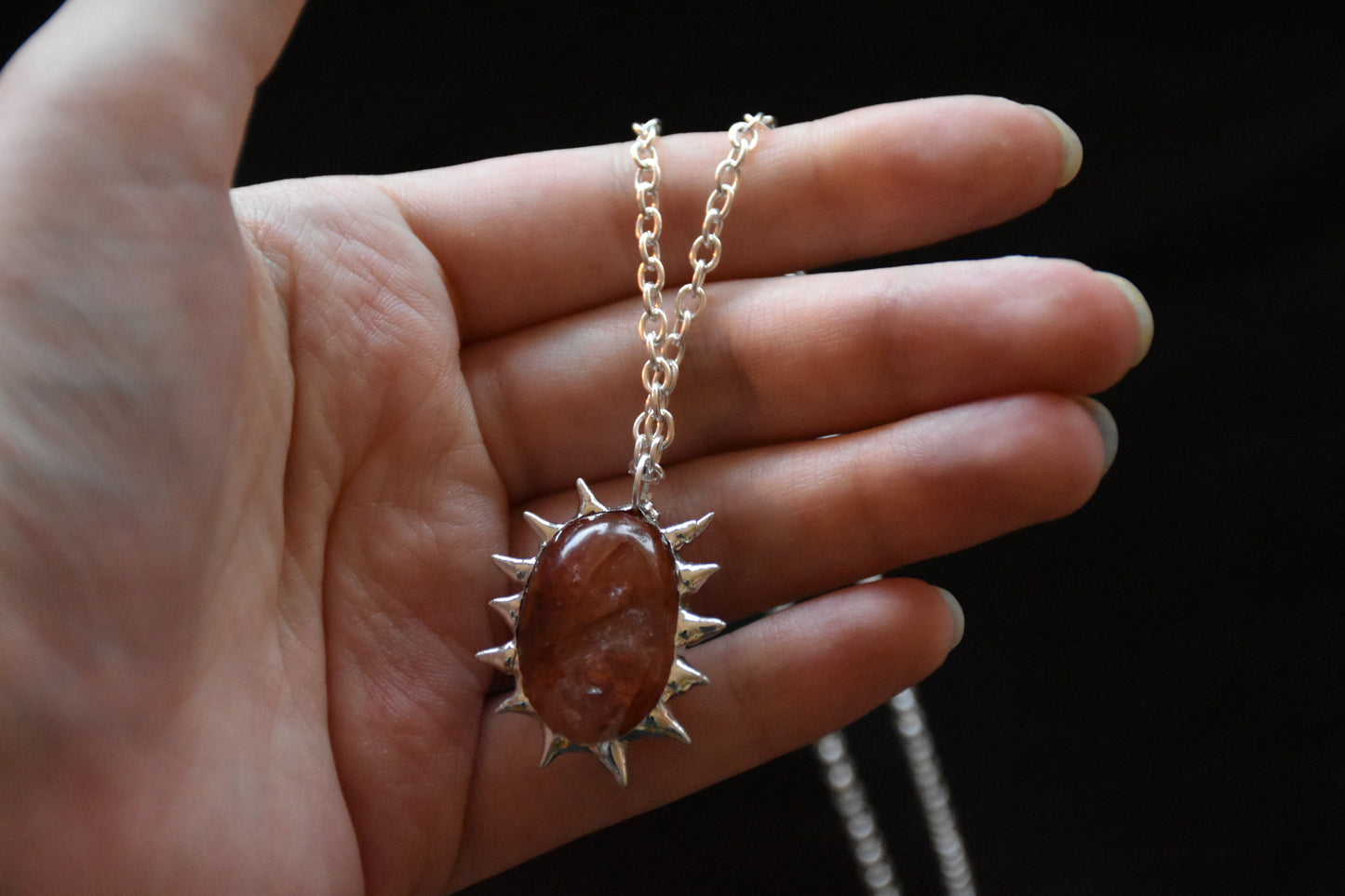 Sunburst crystal necklace
