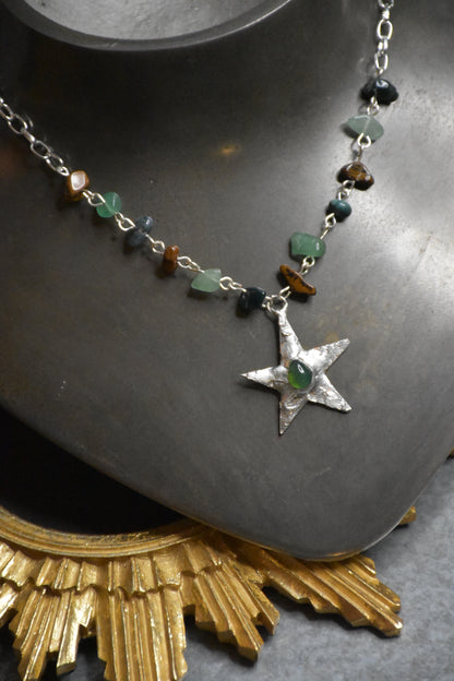 Soldered star crystal necklace