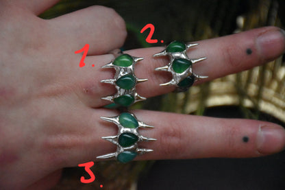 Soldered aventurine spike ring