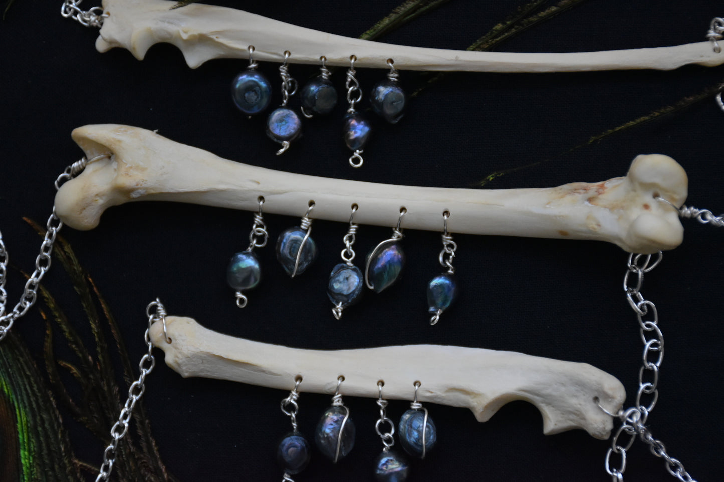 fox bone pearl necklace