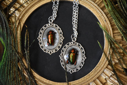 Red/green beetle necklaces