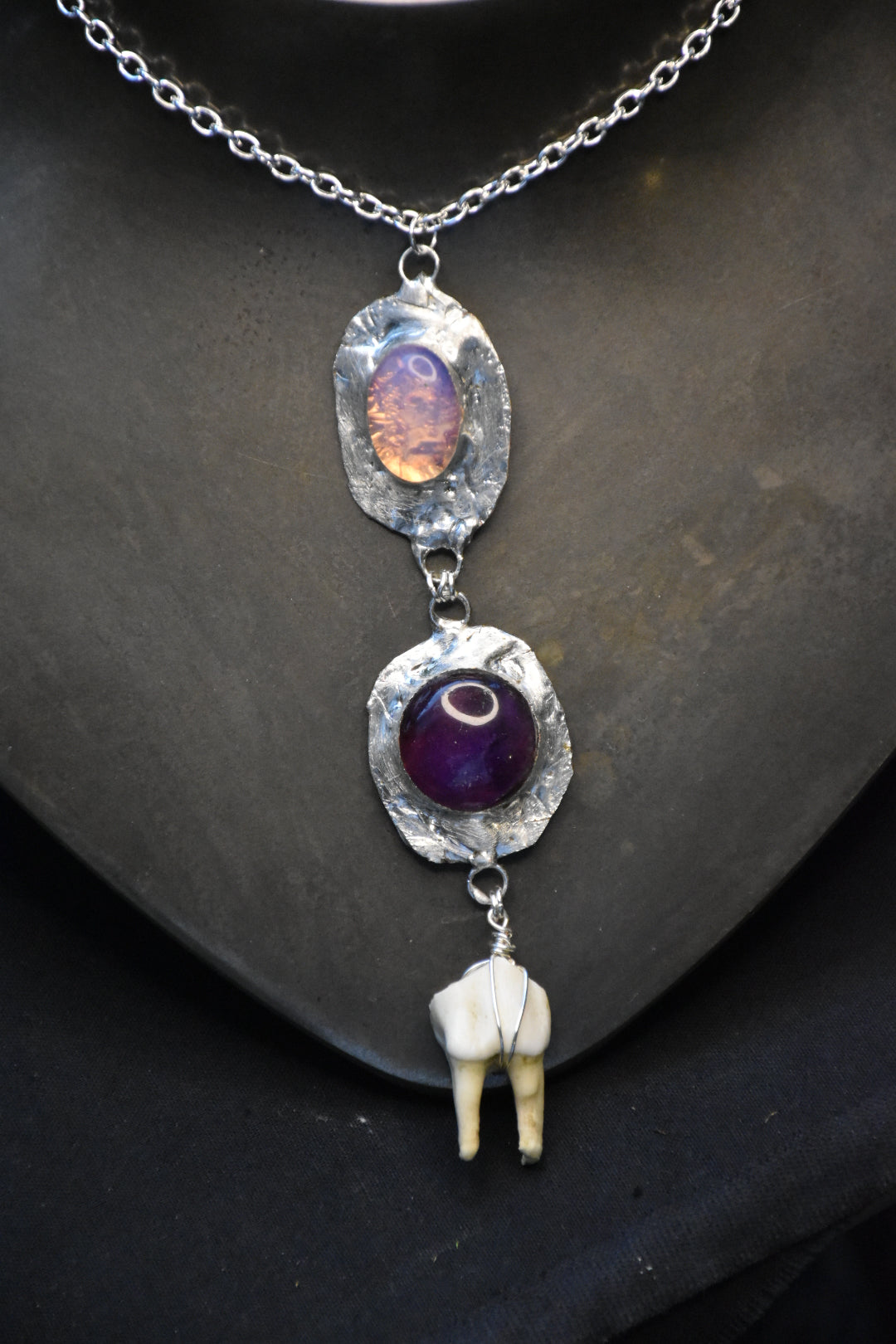 Crystal tooth necklaces