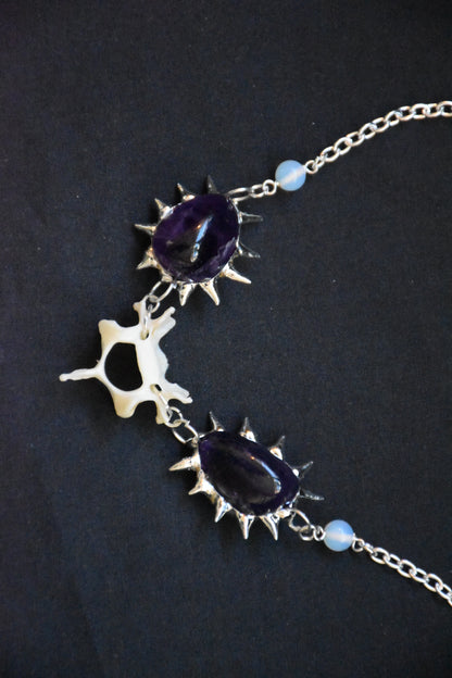Fox bone amethyst necklaces