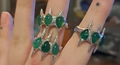 Soldered aventurine spike ring