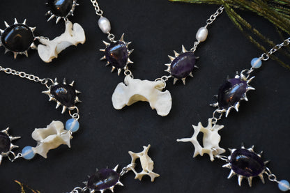 Fox bone amethyst necklaces