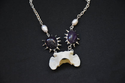 Fox bone amethyst necklaces