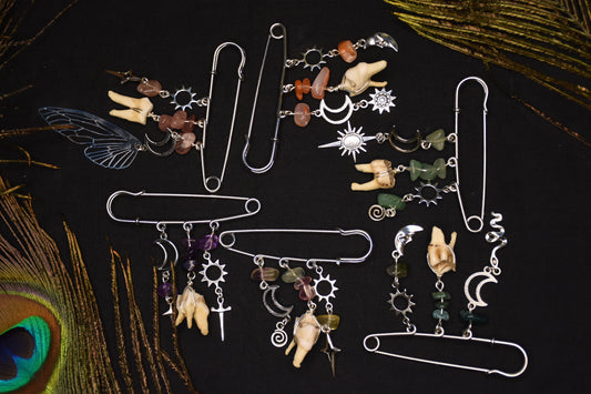 Safety pin tooth charms