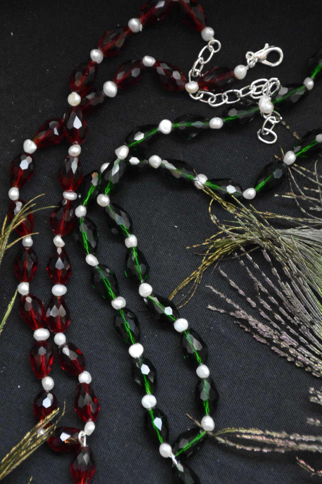 beaded fox bone necklace