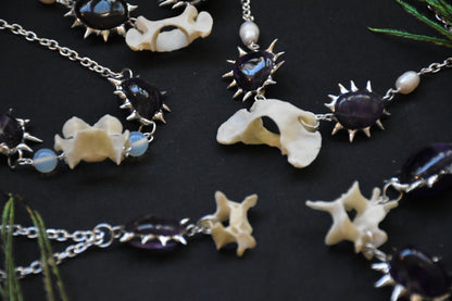 Fox bone amethyst necklaces