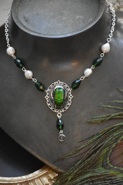 Beetle ball necklace