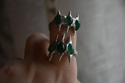 Soldered aventurine spike ring