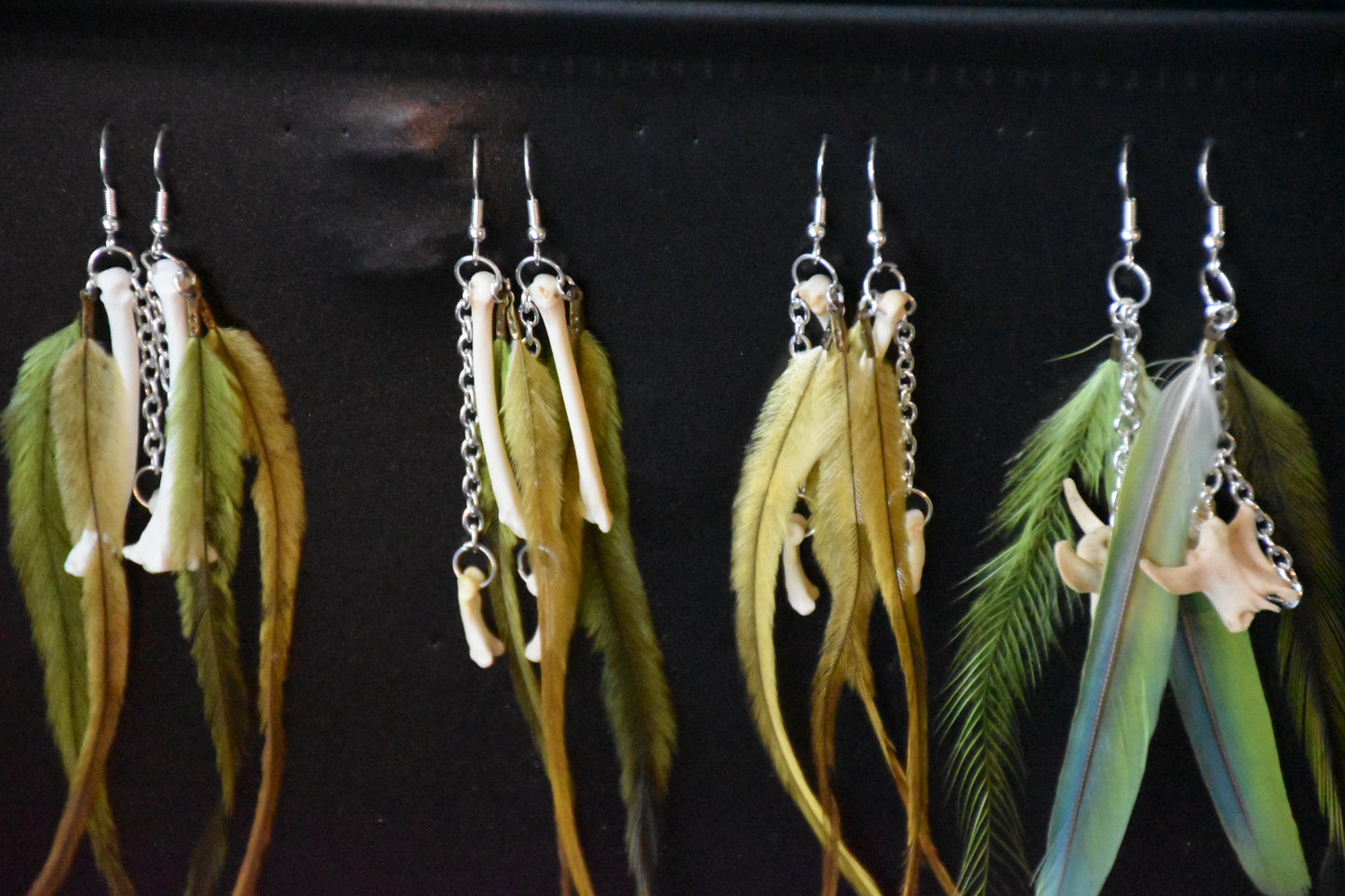 Feather bone earrings