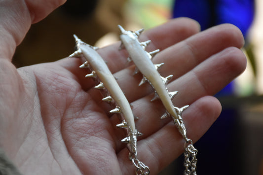 Armoured boar tusk necllace