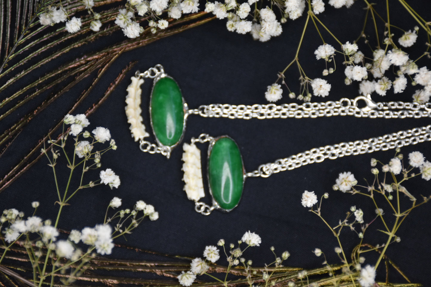 Snake spine crystal necklaces